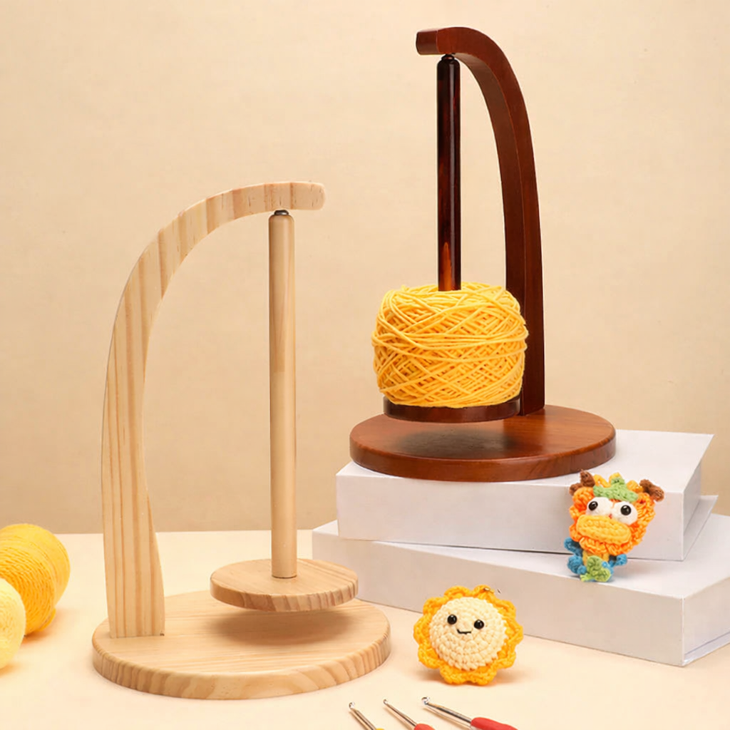 Levitating Premium Yarn Holder – Magnetic Wooden Yarn Stand