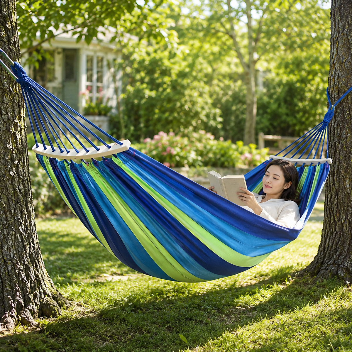 Portable Camping Hammock – Outdoor Canvas Fabric Hammock