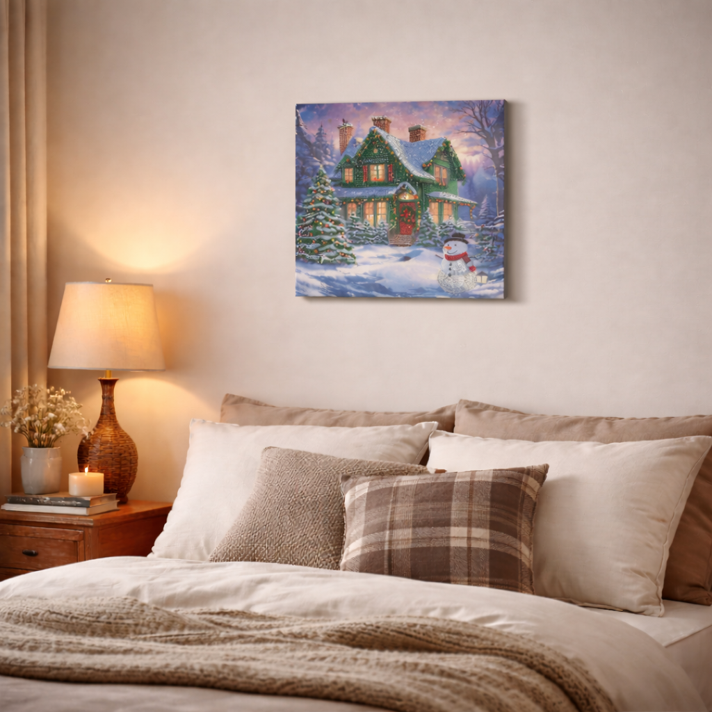 Snowy Paradise Crystal Art Canvas – Festive Diamond Painting Kit