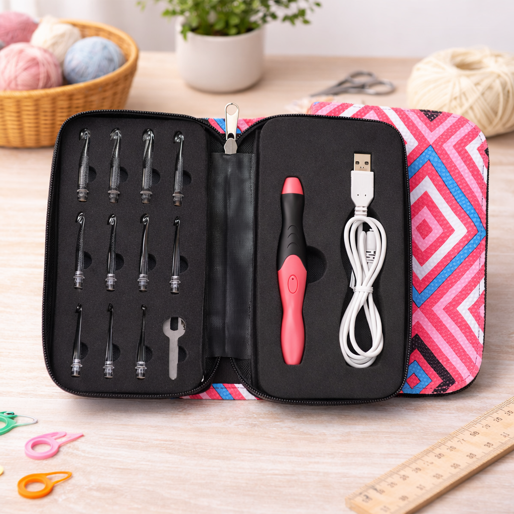 LED Crochet Hooks – 11-in-1 Rechargeable Interchangeable Set