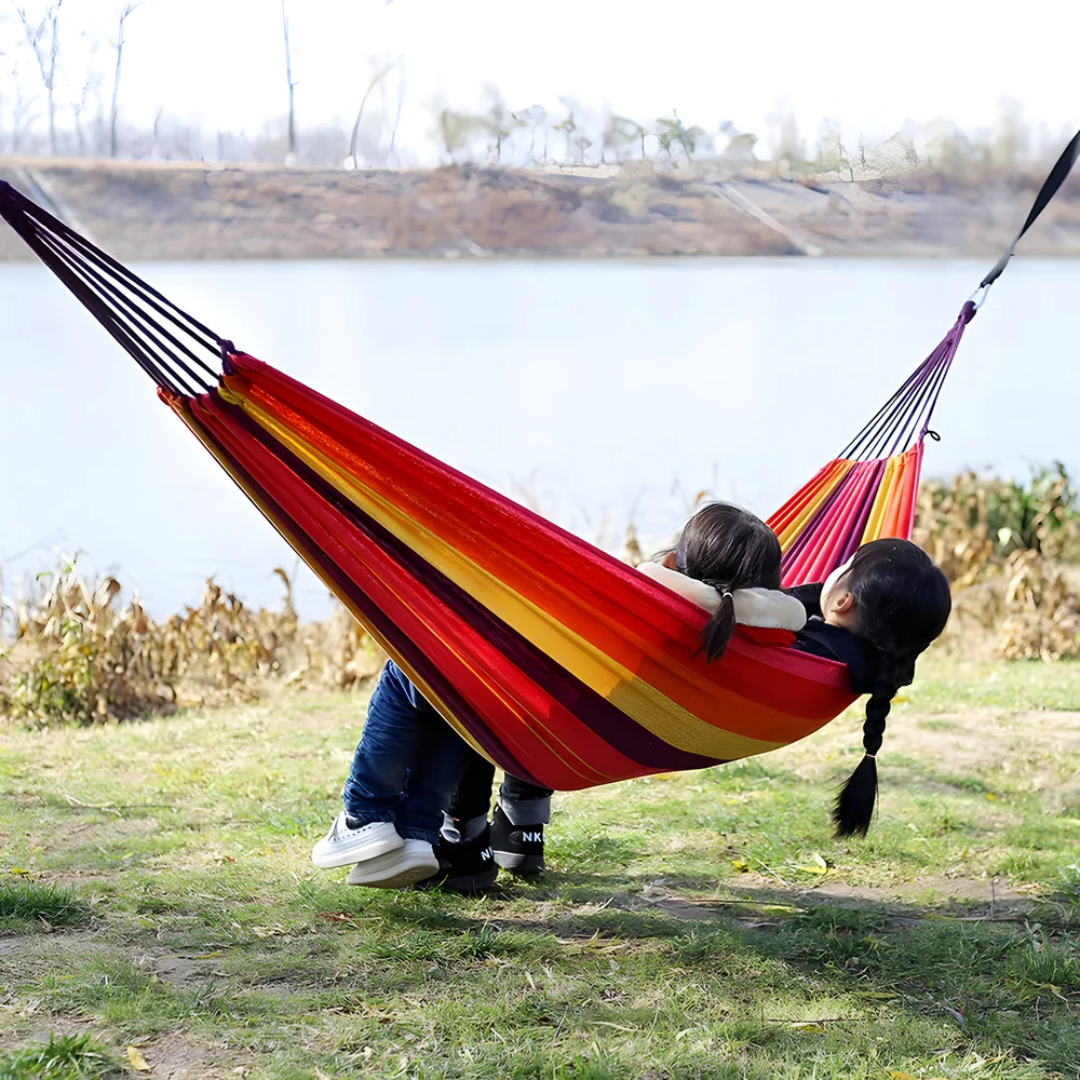Portable Camping Hammock – Outdoor Canvas Fabric Hammock