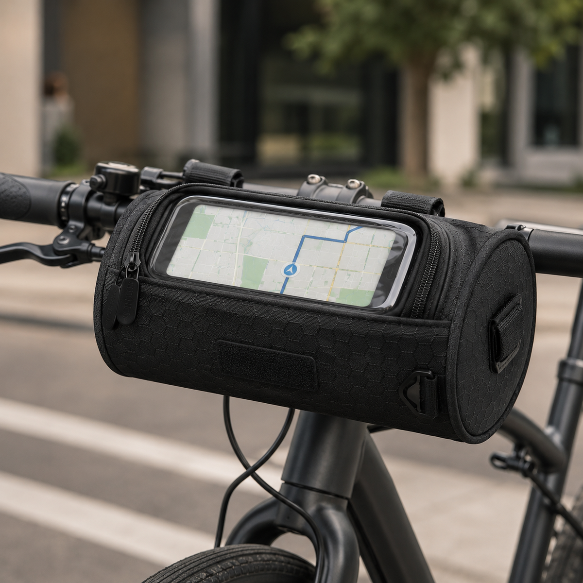 Bike Handlebar Bag with Touchscreen Pouch