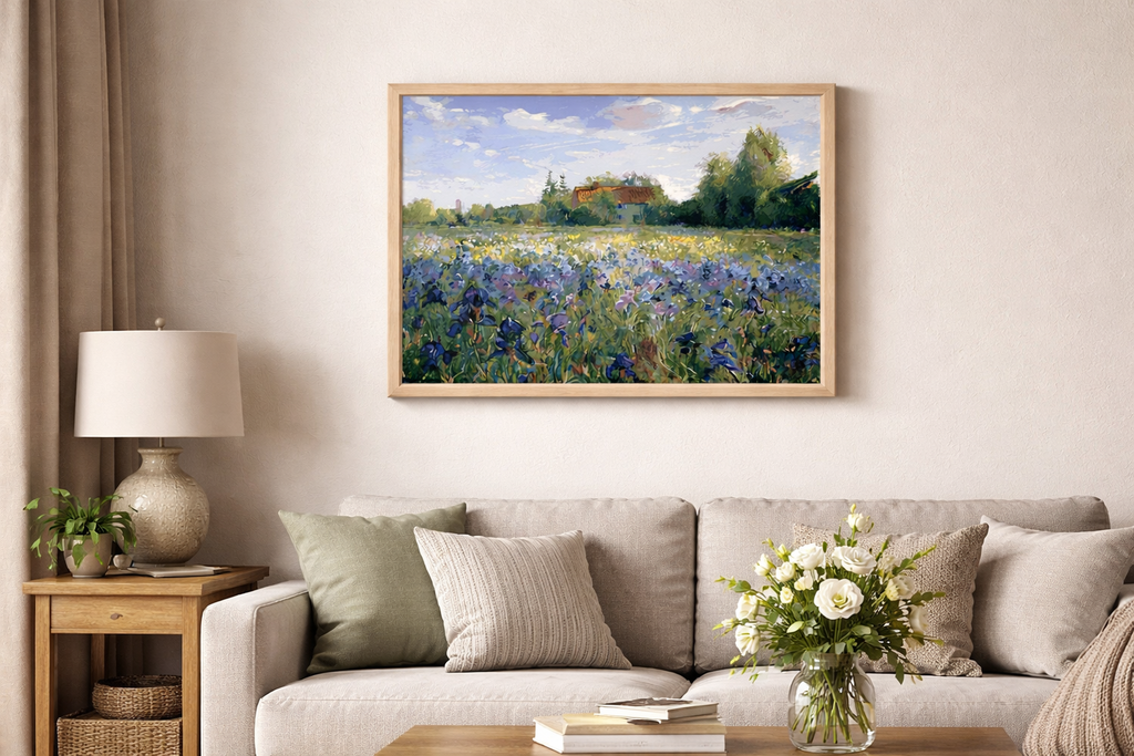 Countryside Field & Blue Flowers – Paint by Numbers Kit