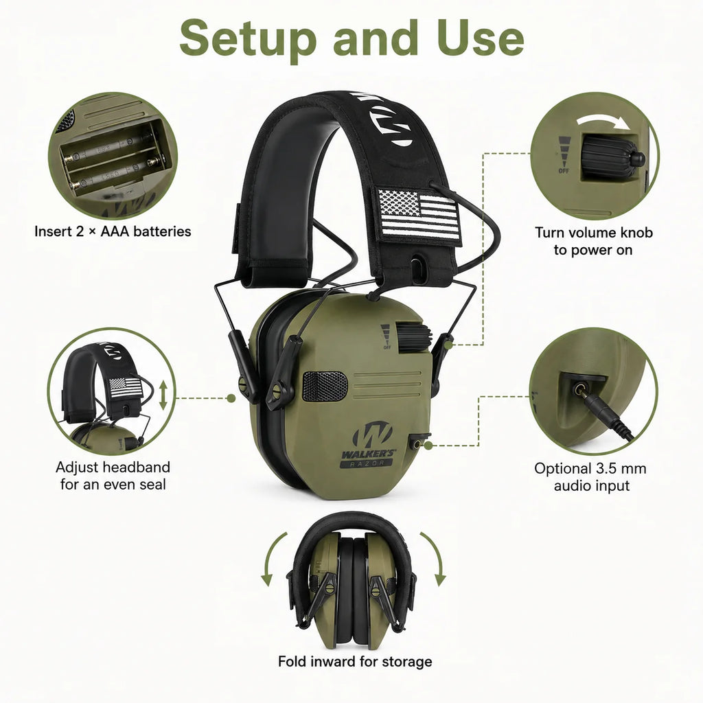Electronic Earmuffs – Shooting & Hunting Hearing Protection | Sound-Amplifying Noise Reduction