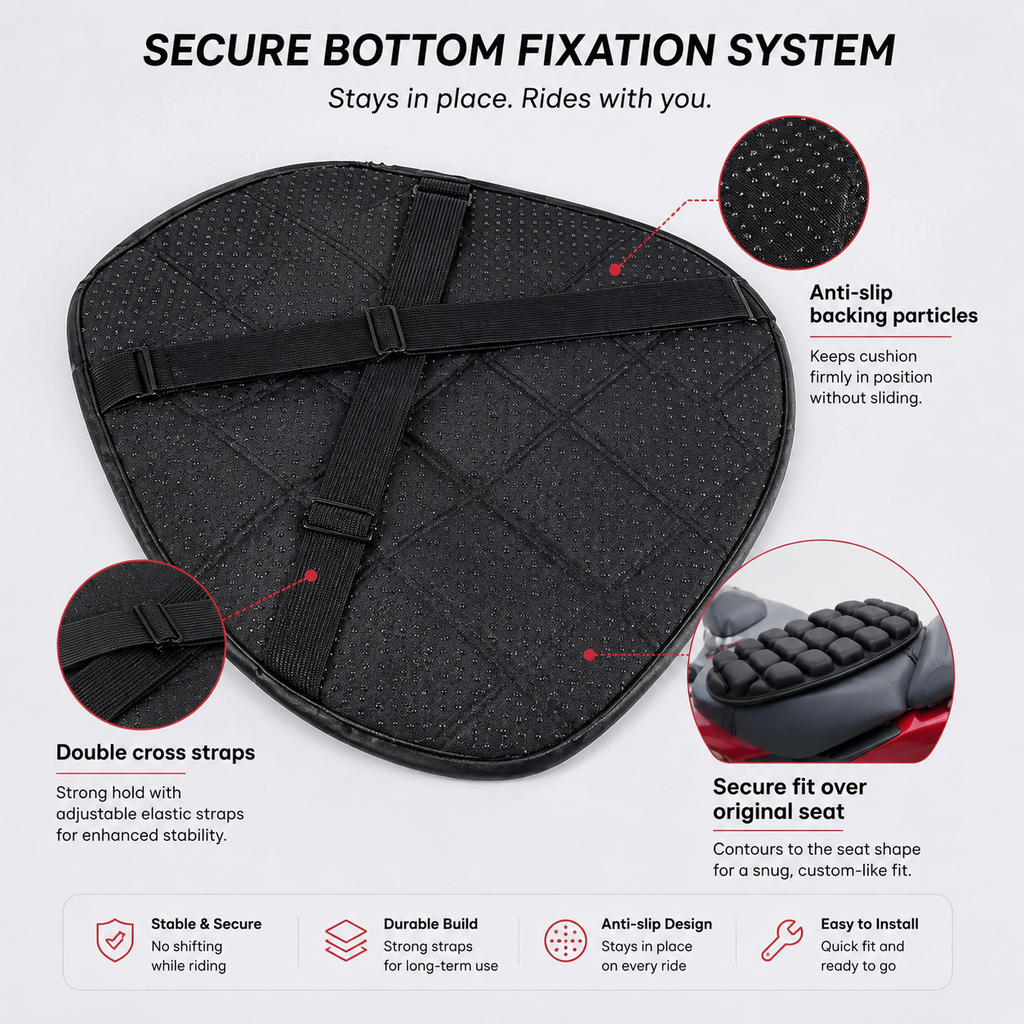 Motorcycle Seat Cushion – Breathable EVA Foam Comfort Pad for Motorbike & Scooter