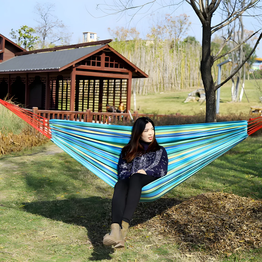 Portable Camping Hammock – Outdoor Canvas Fabric Hammock