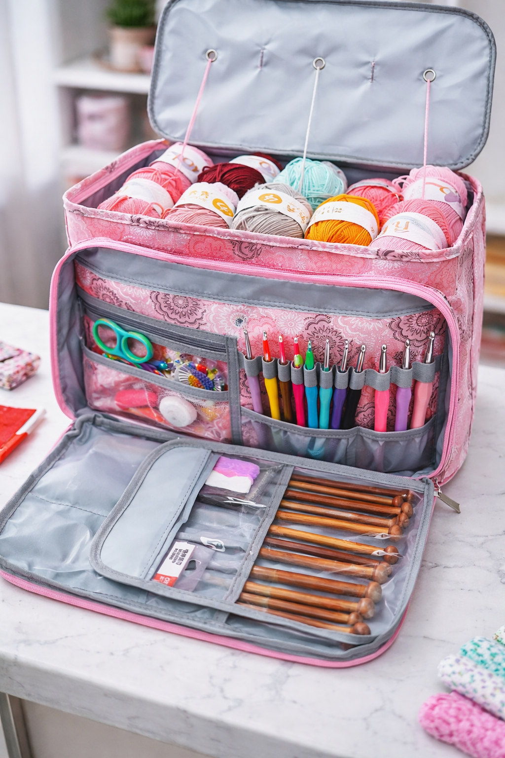 Multi-Purpose Craft Bag – Organizer Storage for Yarn & Tools
