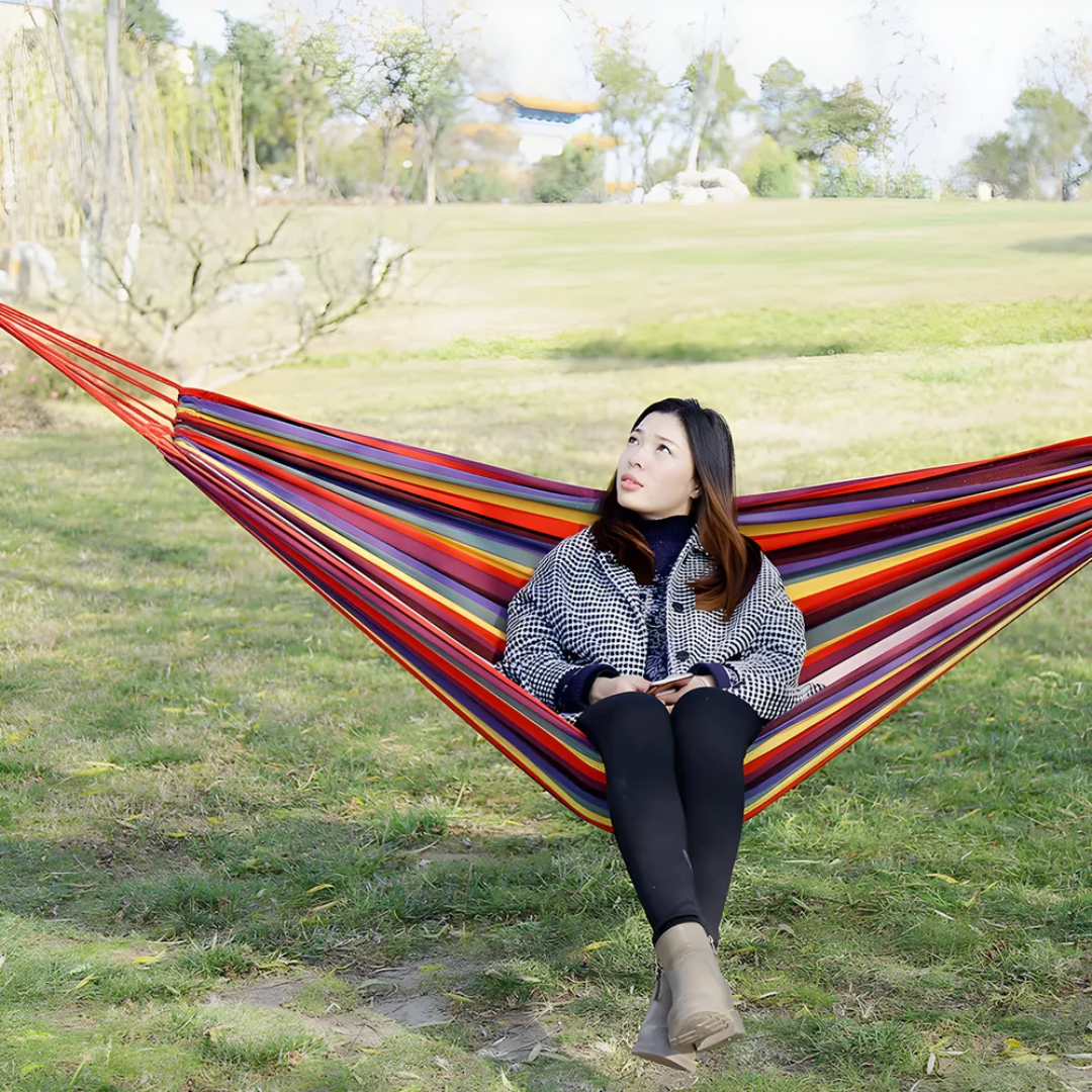 Portable Camping Hammock – Outdoor Canvas Fabric Hammock