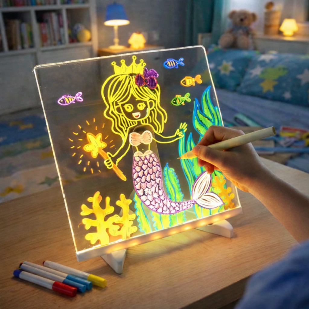 LED Art Drawing Pad for Kids – Reusable Glow Board
