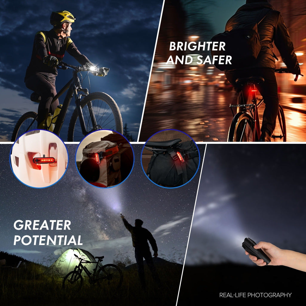 Bicycle Light Set – USB Rechargeable Front & Rear Bike Lights | IPX4 Water-Resistant