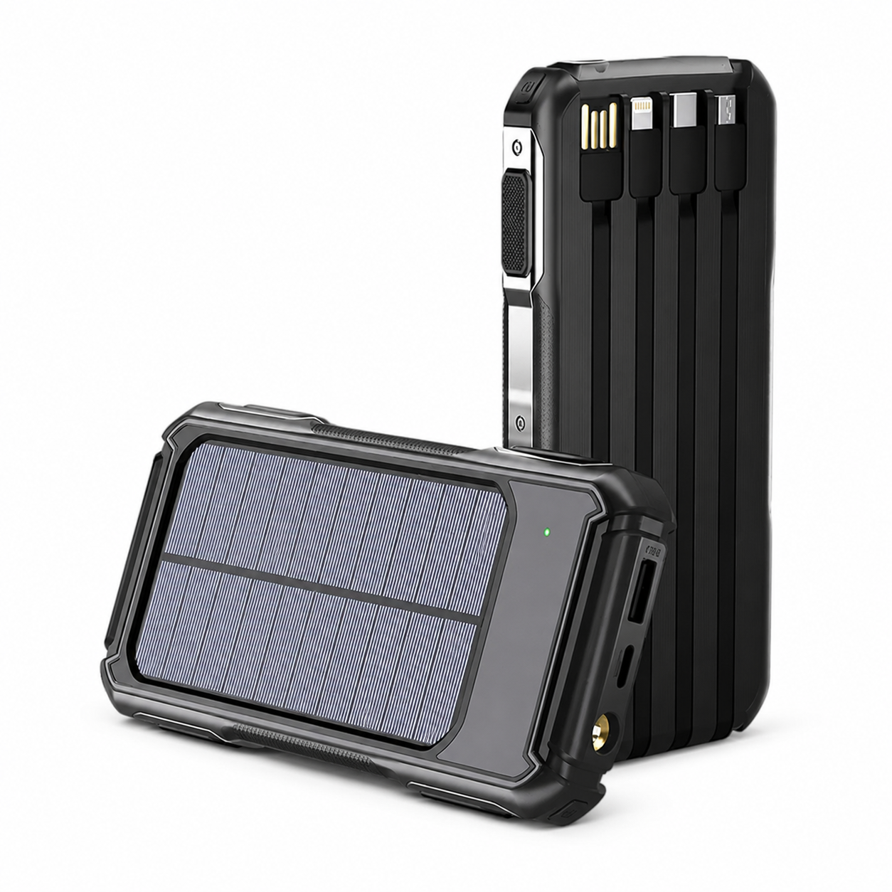 10000mAh Solar Power Bank – Waterproof Portable Charger with LED Torch, Compass & Carabiner