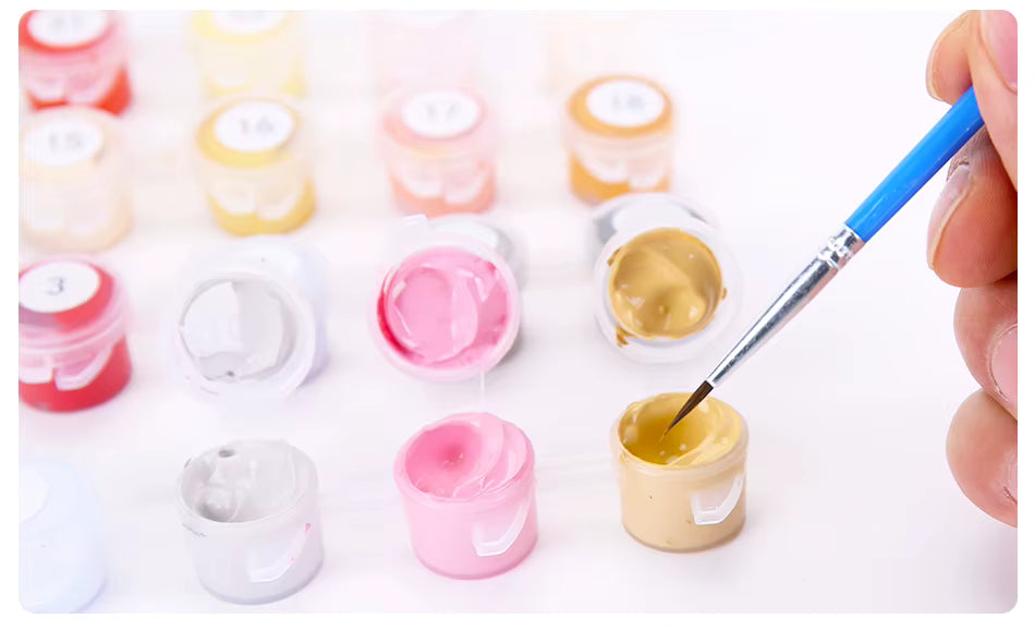 Countryside Field & Blue Flowers – Paint by Numbers Kit