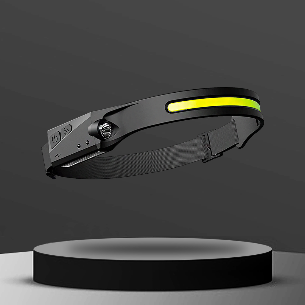 Rechargeable LED Headlamp – 230° Wide Beam Head Torch with Motion Sensor