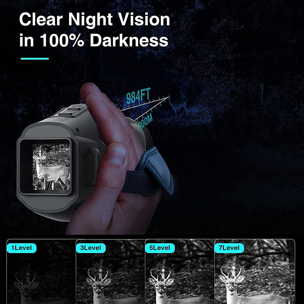Night Vision Monocular – Digital Infrared with 1080P Recording & 5× Zoom