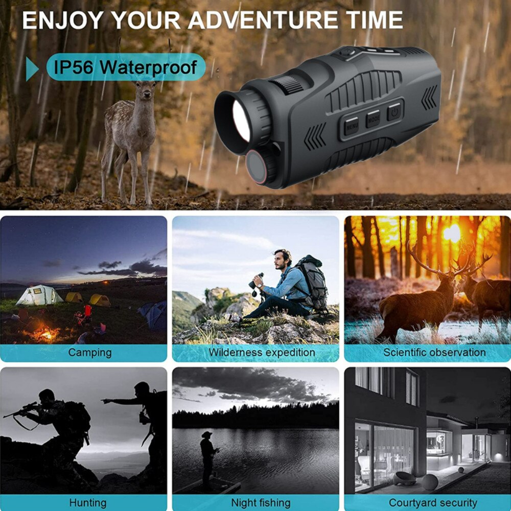 Night Vision Monocular – Digital Infrared with 1080P Recording & 5× Zoom