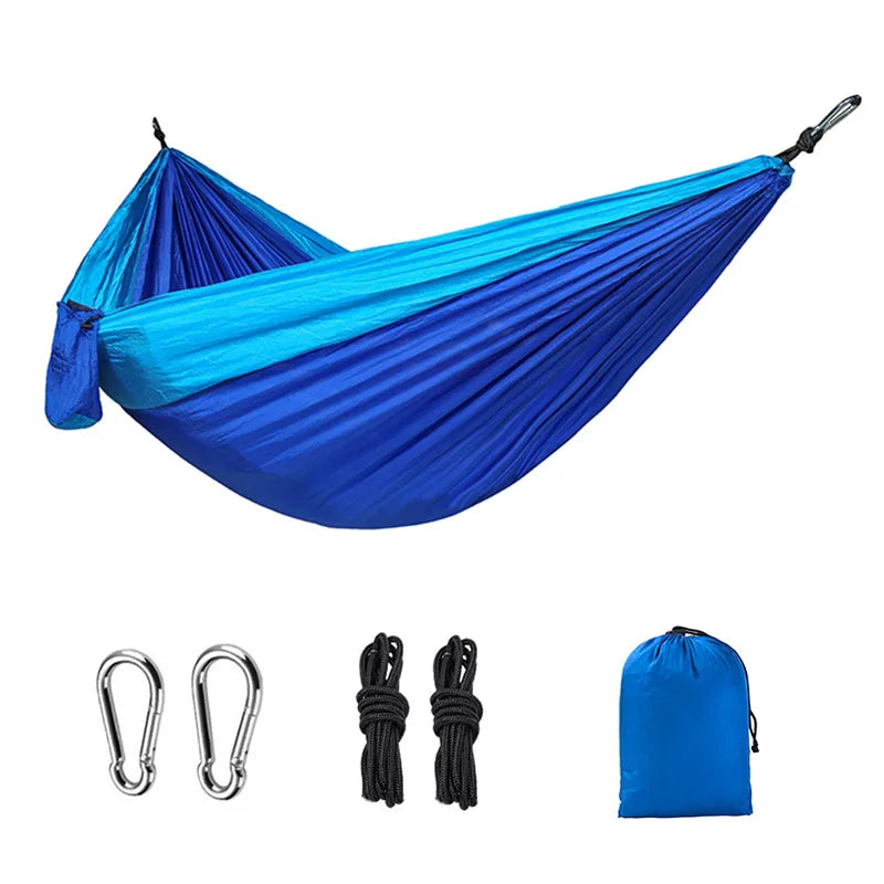 2 Person Camping Hammock – Lightweight Parachute Hammock with Straps & Carabiners