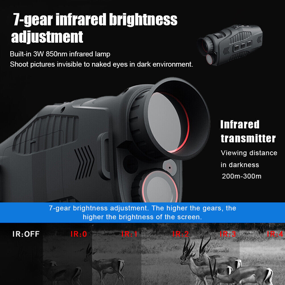 Night Vision Monocular – Digital Infrared with 1080P Recording & 5× Zoom