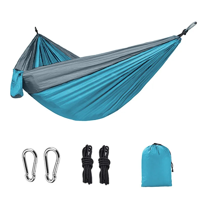 2 Person Camping Hammock – Lightweight Parachute Hammock with Straps & Carabiners