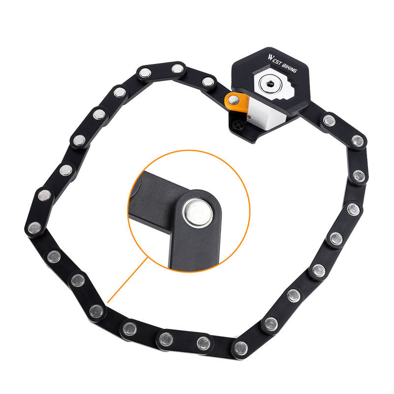 Folding Bike Lock – Heavy-Duty Anti-Theft Steel Chain Lock for Bikes & E-Bikes