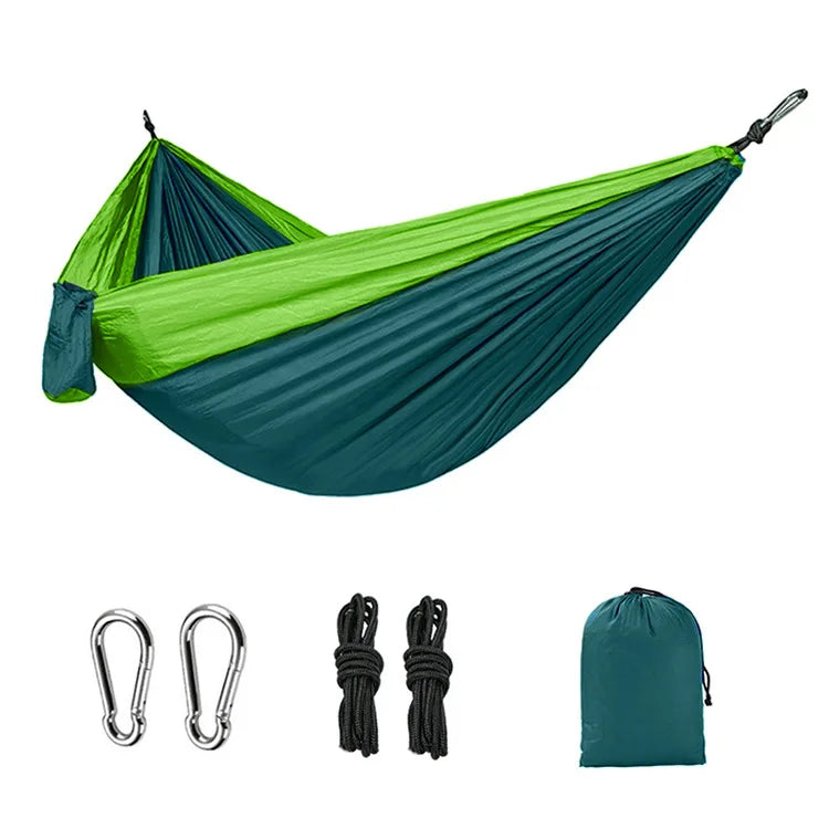 2 Person Camping Hammock – Lightweight Parachute Hammock with Straps & Carabiners