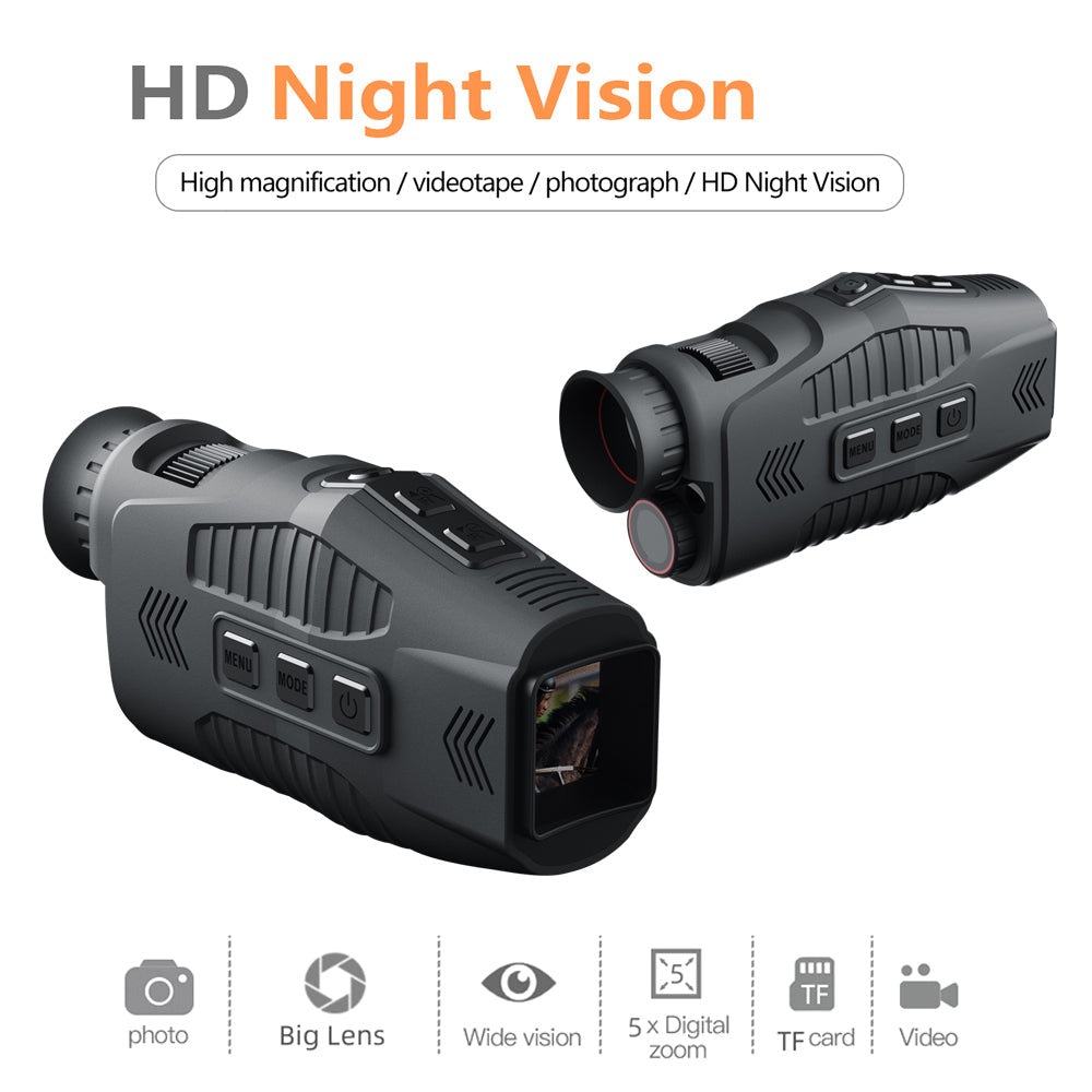 Night Vision Monocular – Digital Infrared with 1080P Recording & 5× Zoom