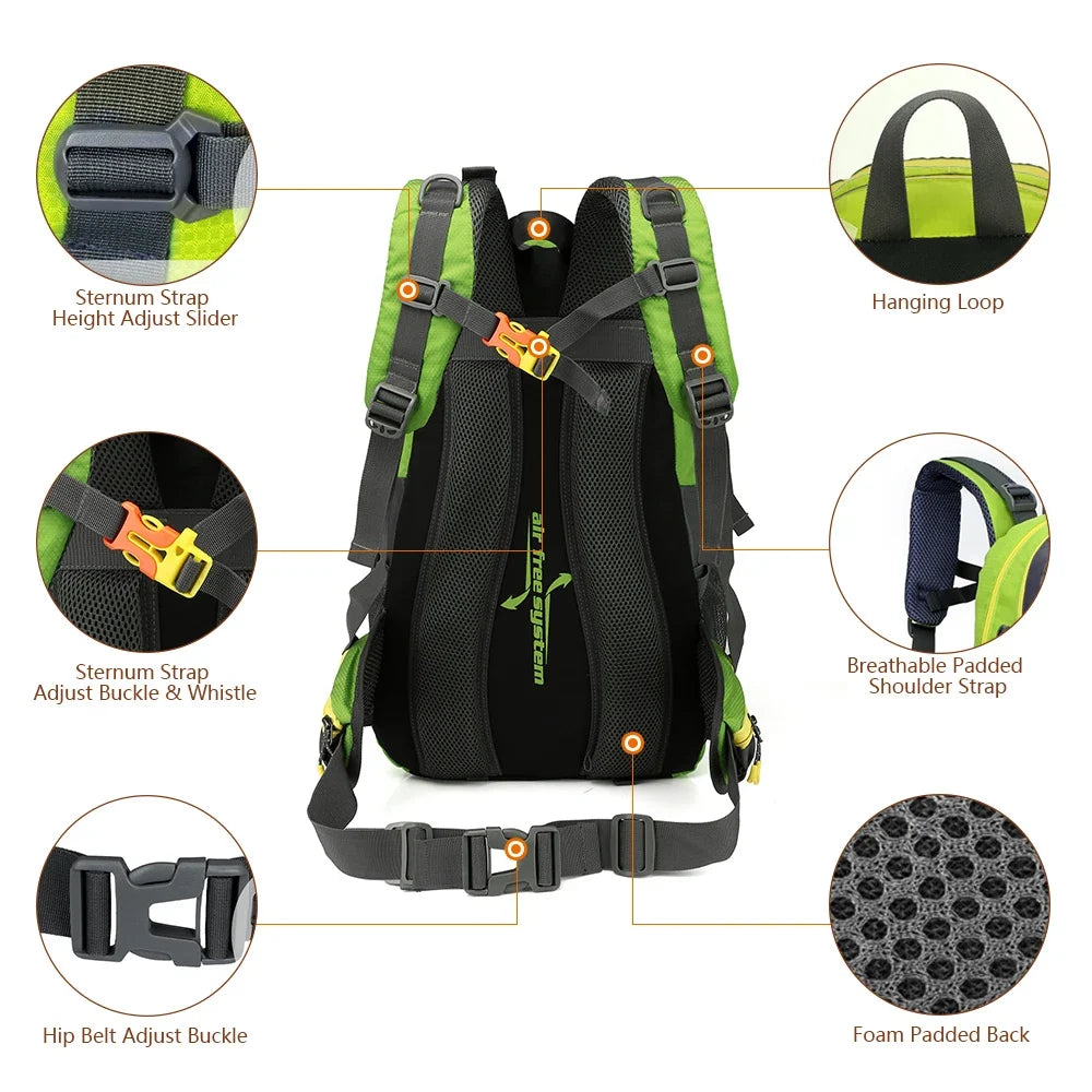 40L Hiking Backpack – Waterproof Trekking Rucksack with 6 Pockets