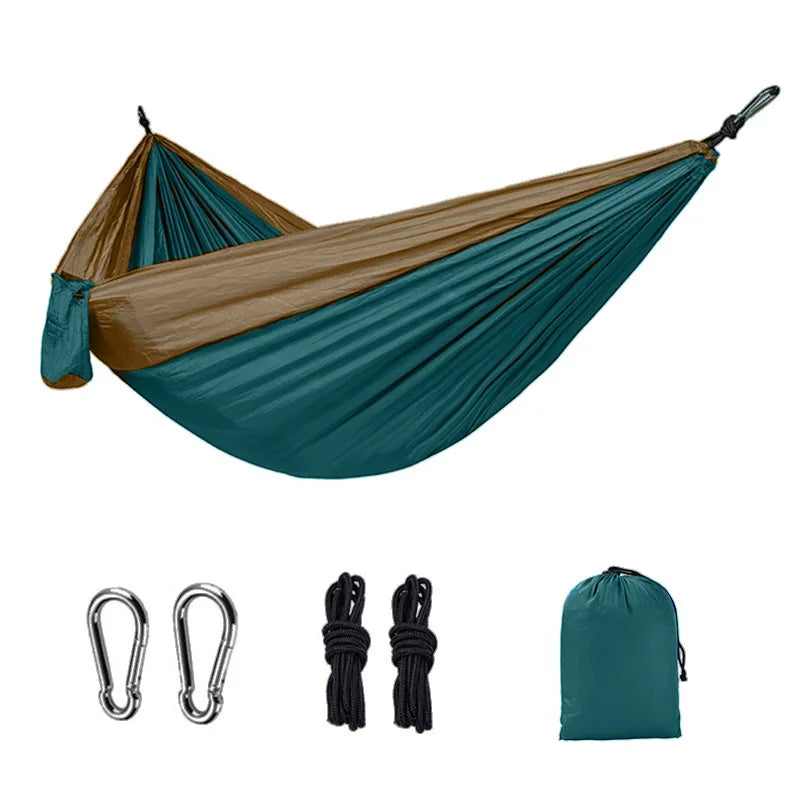 2 Person Camping Hammock – Lightweight Parachute Hammock with Straps & Carabiners