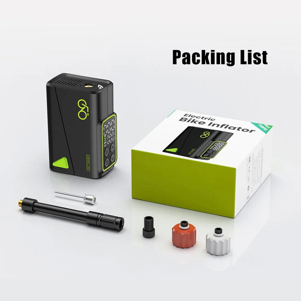 Mini Electric Bike Pump – 150PSI Portable Bicycle Tyre Inflator with Digital Display