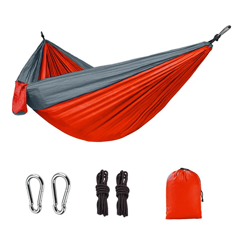2 Person Camping Hammock – Lightweight Parachute Hammock with Straps & Carabiners