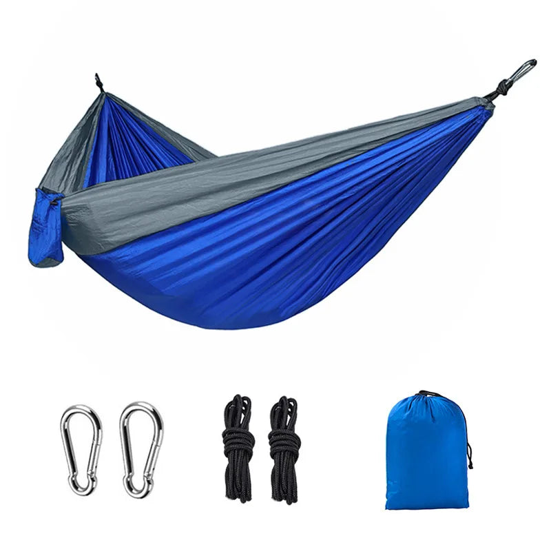2 Person Camping Hammock – Lightweight Parachute Hammock with Straps & Carabiners