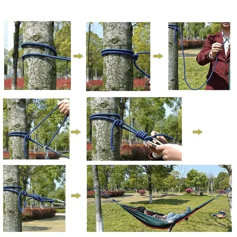 2 Person Camping Hammock – Lightweight Parachute Hammock with Straps & Carabiners