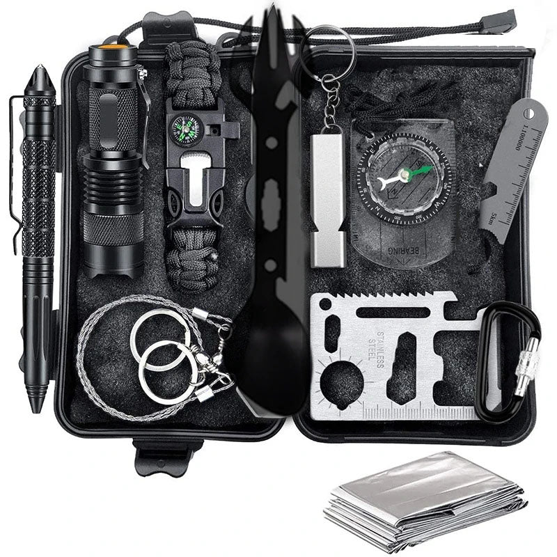 12-in-1 Survival Kit – Camping & Emergency Gear Set with Fire Starter