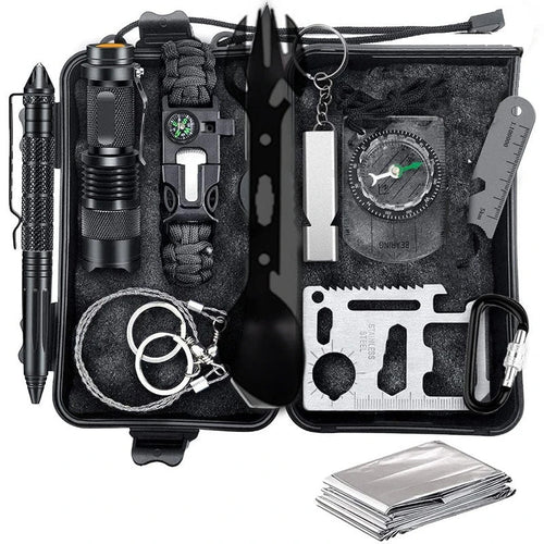 12-in-1 Survival Kit – Camping & Emergency Gear Set with Fire Starter