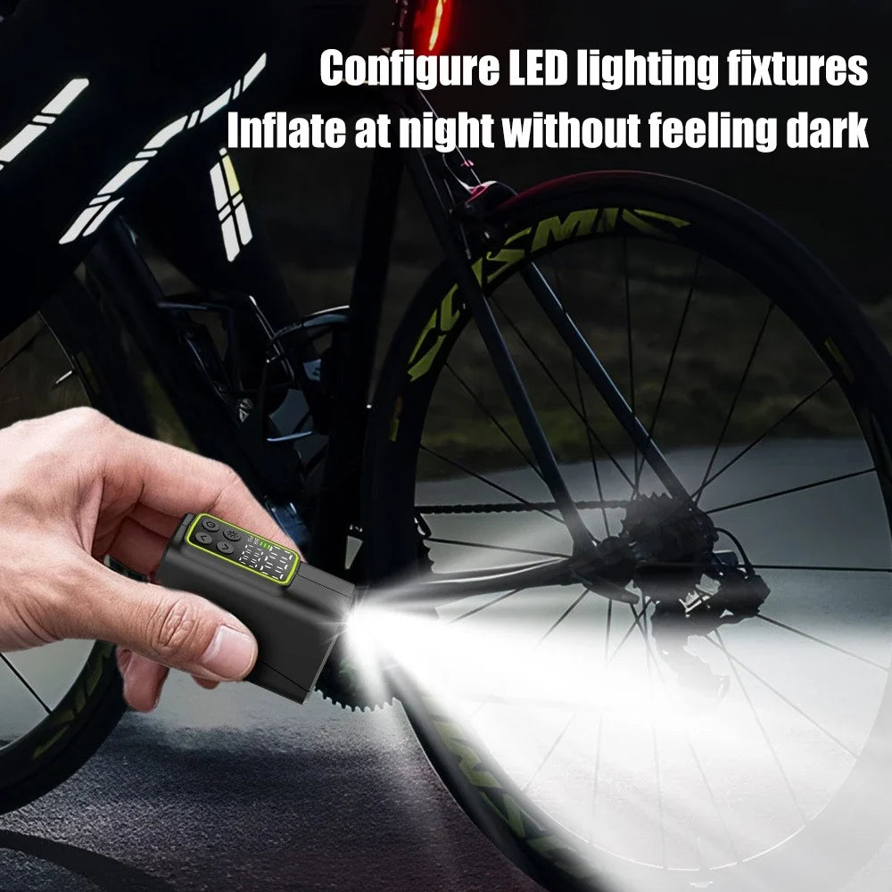 Mini Electric Bike Pump – 150PSI Portable Bicycle Tyre Inflator with Digital Display