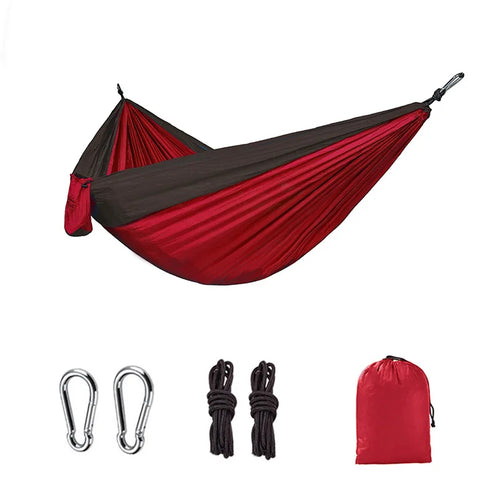 2 Person Camping Hammock – Lightweight Parachute Hammock with Straps & Carabiners