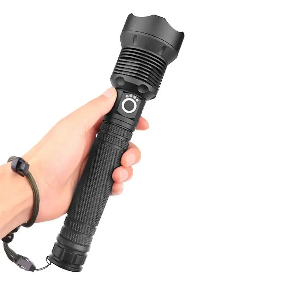 Rechargeable Torch – XHP70.2 Tactical Zoom LED Flashlight