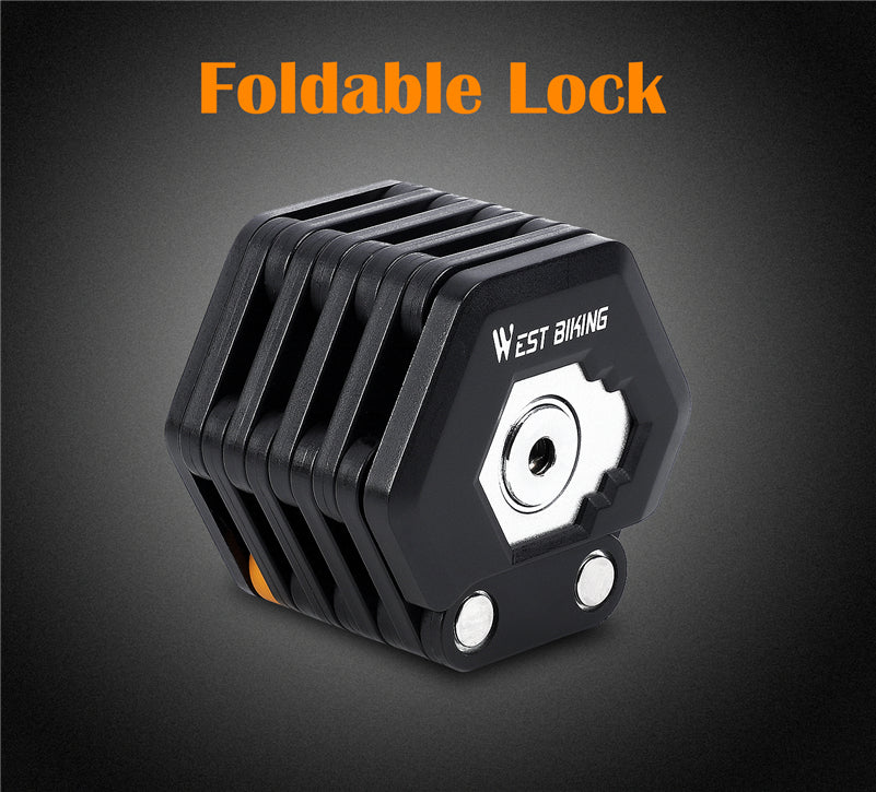 Folding Bike Lock – Heavy-Duty Anti-Theft Steel Chain Lock for Bikes & E-Bikes