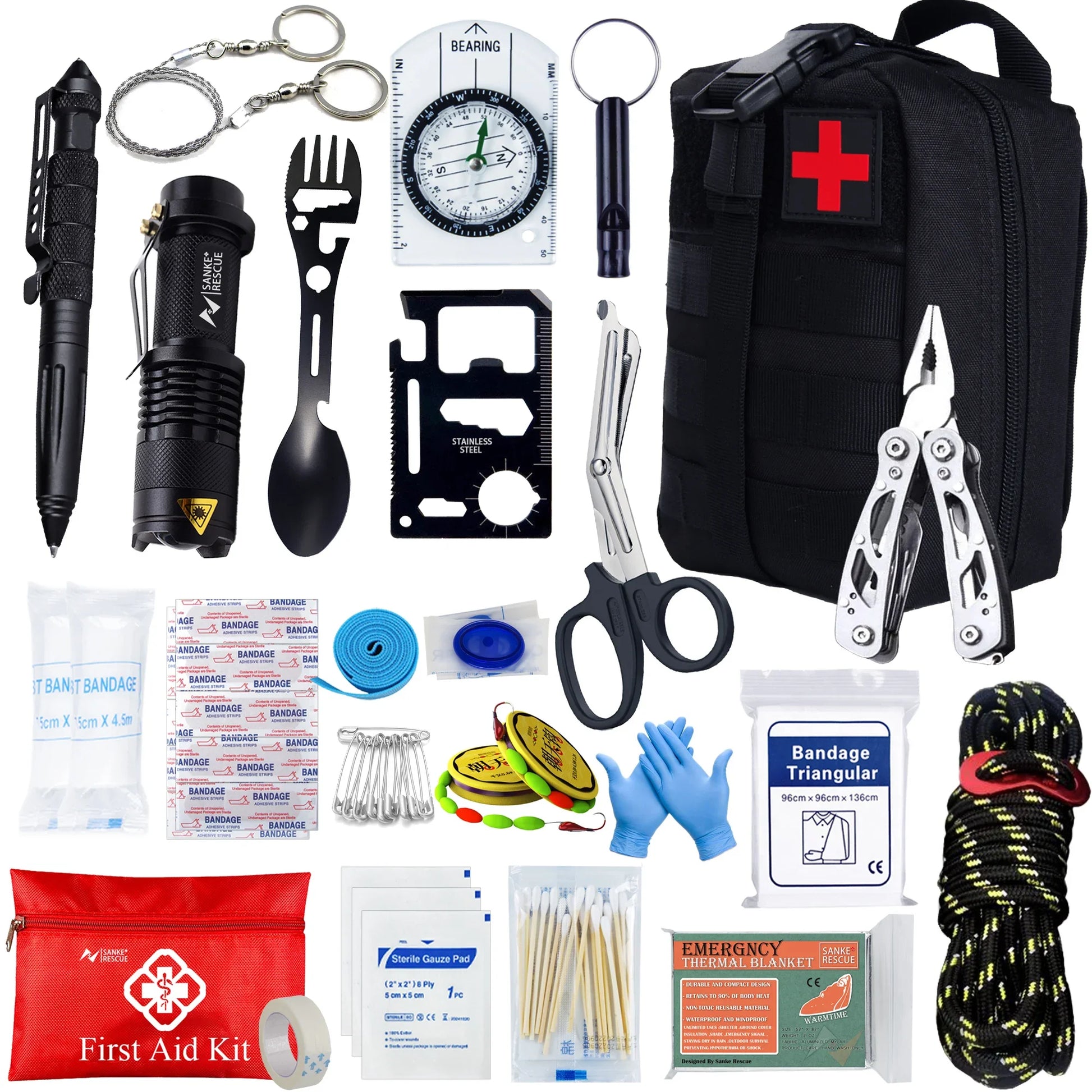 IFAK Survival First Aid Kit – 24-Piece Trauma & Emergency Kit with MOLLE Pouch