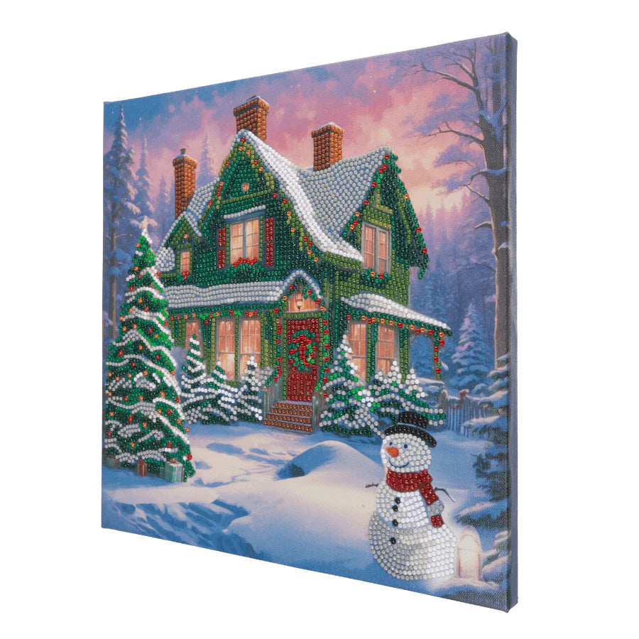 Snowy Paradise Crystal Art Canvas – Festive Diamond Painting Kit