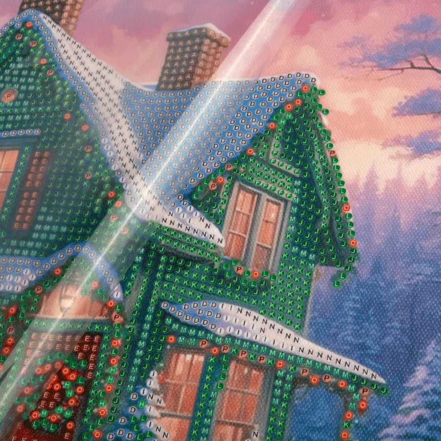 Snowy Paradise Crystal Art Canvas – Festive Diamond Painting Kit