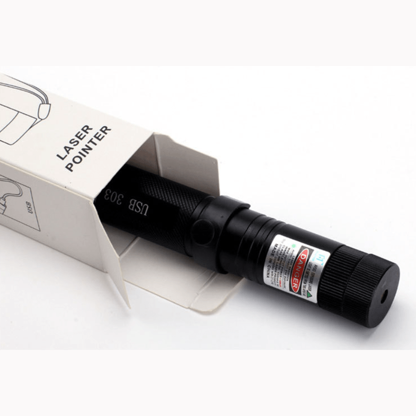 Laser Pointer Torch – Adjustable Focus, USB Rechargeable
