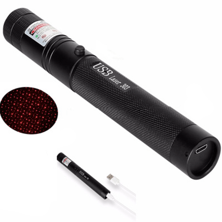 Laser Pointer Torch – Adjustable Focus, USB Rechargeable