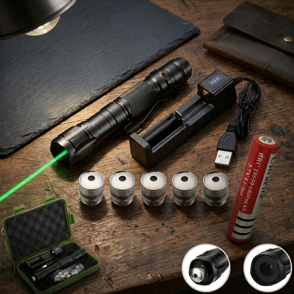 Laser Pointer – Green Laser Pointer Rechargeable with Starry Pattern Heads