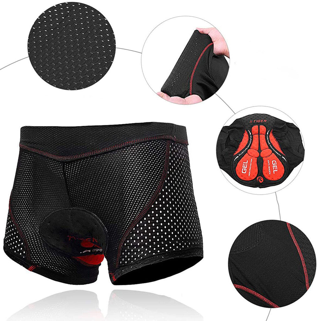 Padded Cycling Shorts – Men's Silicone Gel Bike Undershorts