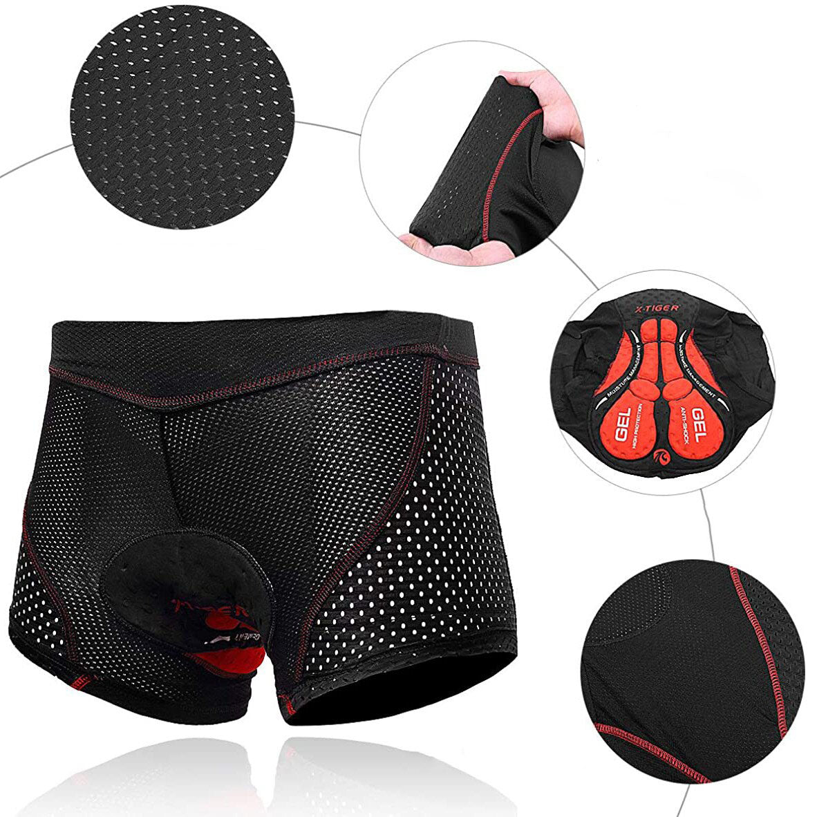 Padded Cycling Shorts – Men's Silicone Gel Bike Undershorts