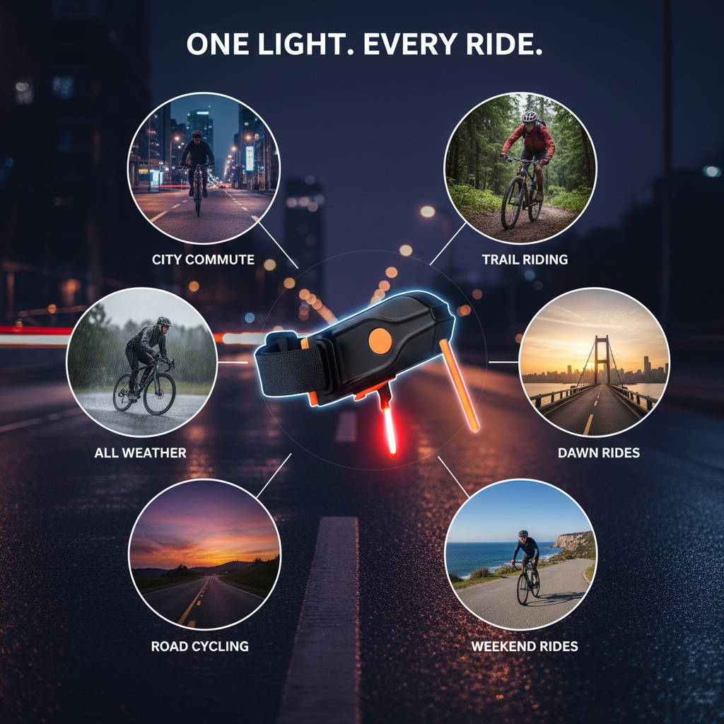 Activity circles with exact LED bike tail light centered