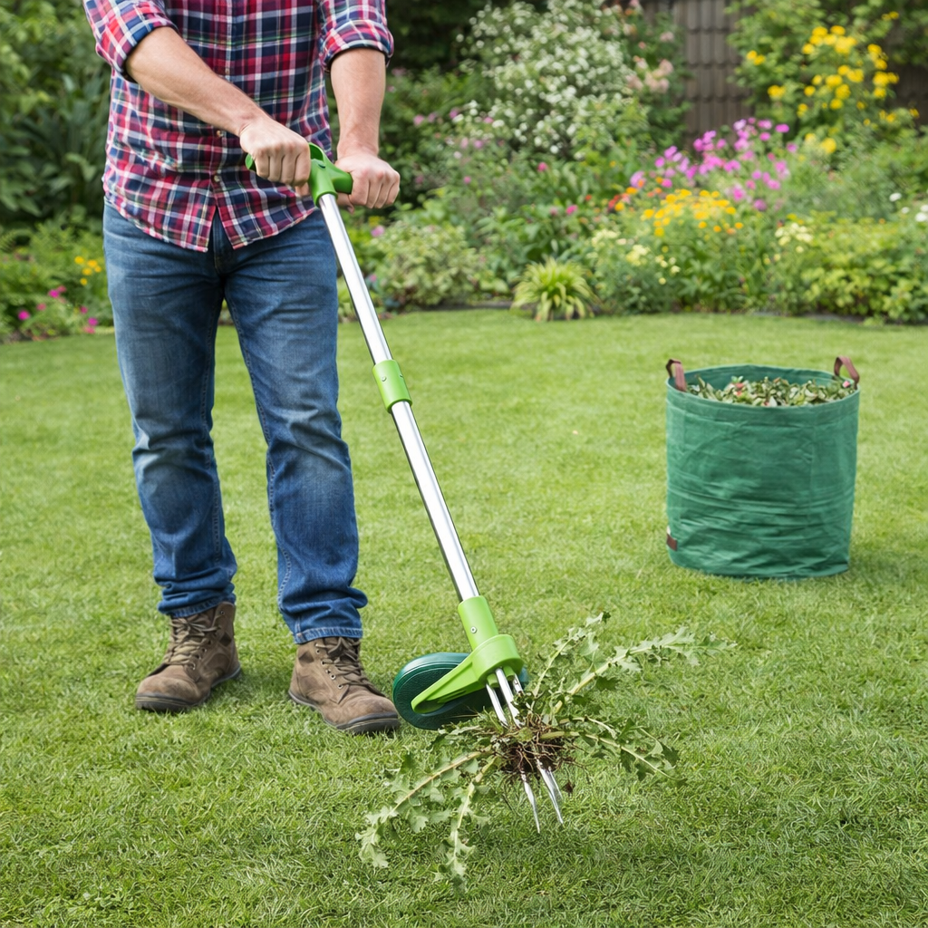 Garden Weed Puller – Stand-Up Root Removal Tool with Claw Grip