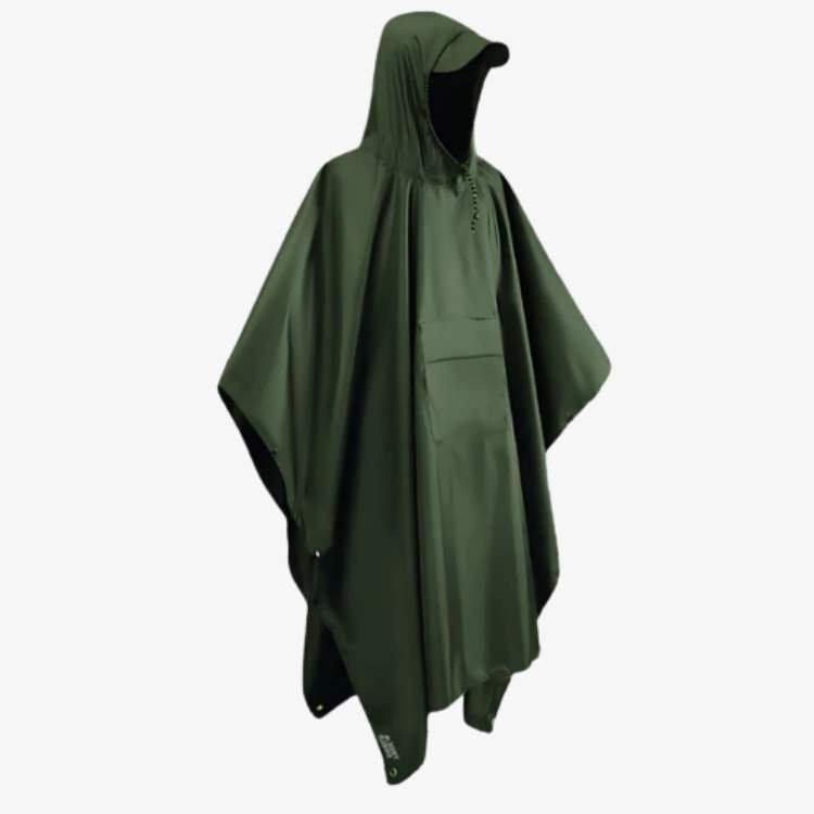 Waterproof Rain Poncho – 3-in-1 Hiking Poncho, Tarp Shelter & Groundsheet
