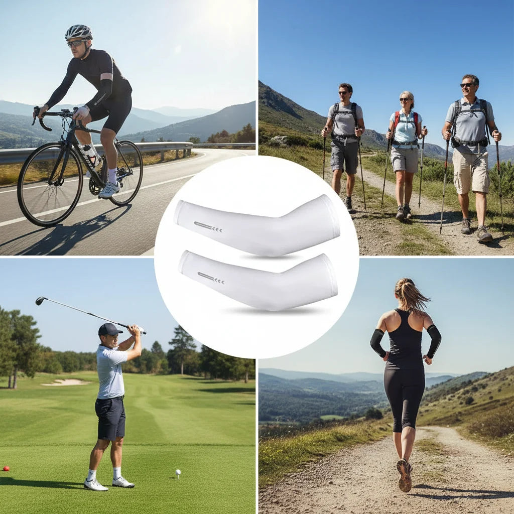 UV Protection Arm Sleeves – Cooling Compression Sun Sleeves for Cycling, Golf & Running