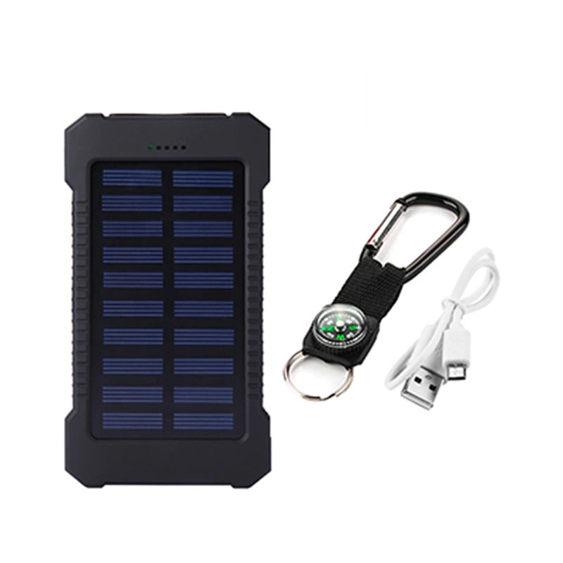 Solar Power Bank – 30,000mAh Rugged Portable Charger with LED Torch